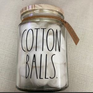 Rae dunn cotton balls jar